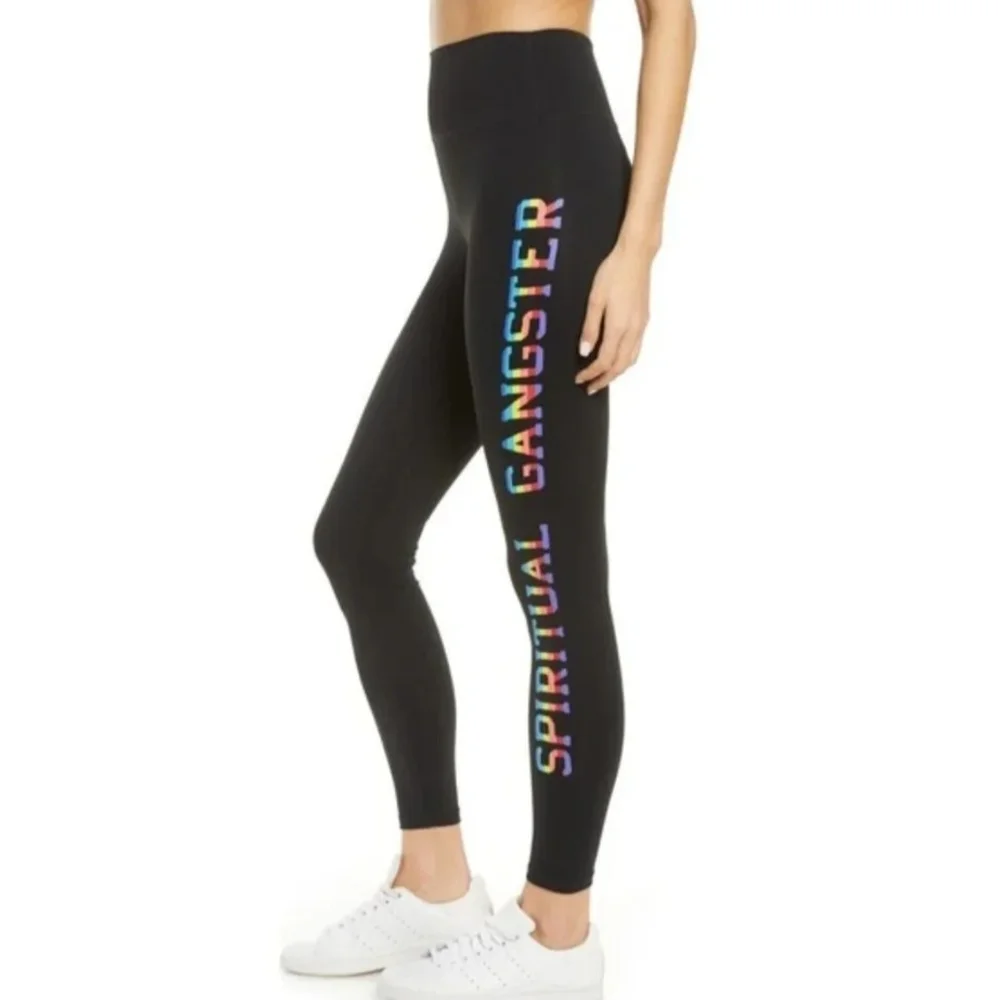 Spiritual Gangster Black Super High-Waist Leggings Size Small EUC - Picture 1 of 9